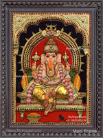 Ganesha 3d Embossed Tanjore Painting