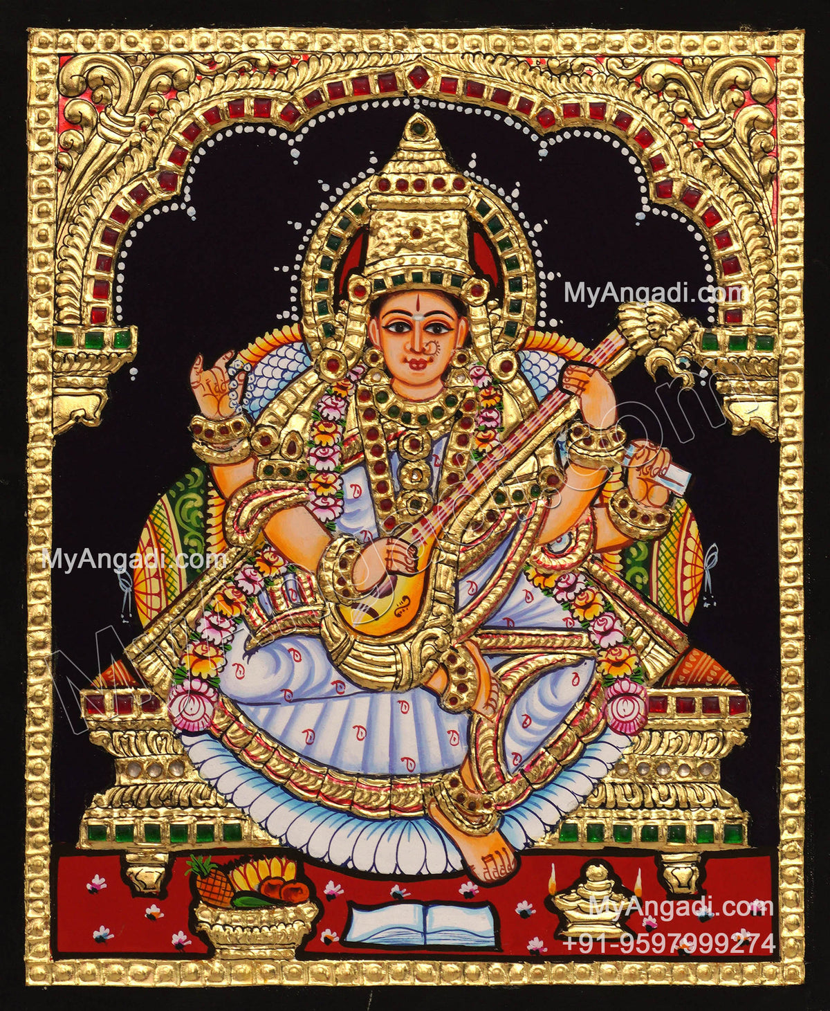 Saraswathi Tanjore Painting