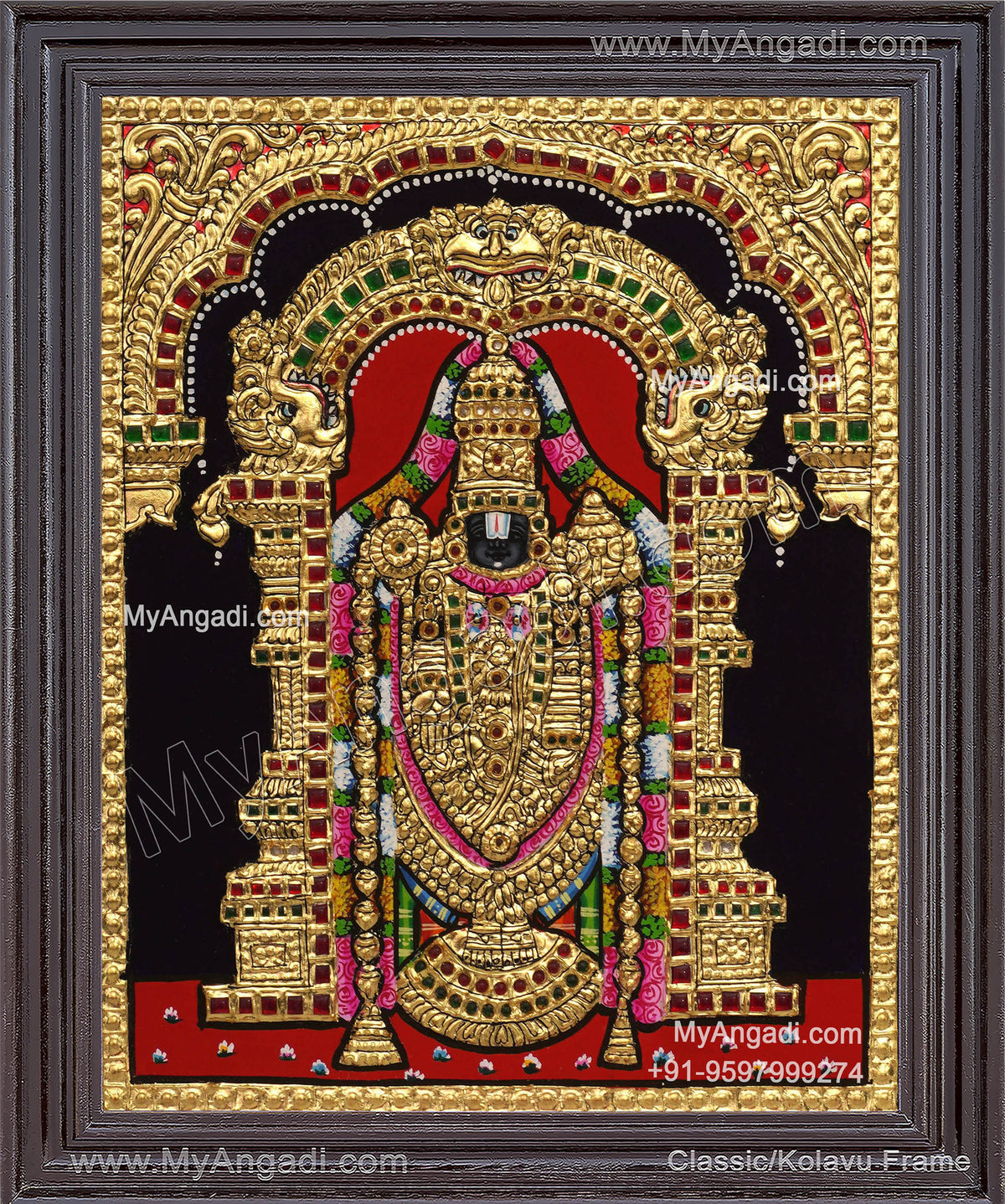 VenkateshwaraSwamy Tanjore Painting