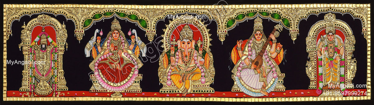 5 PanelTanjore Painting