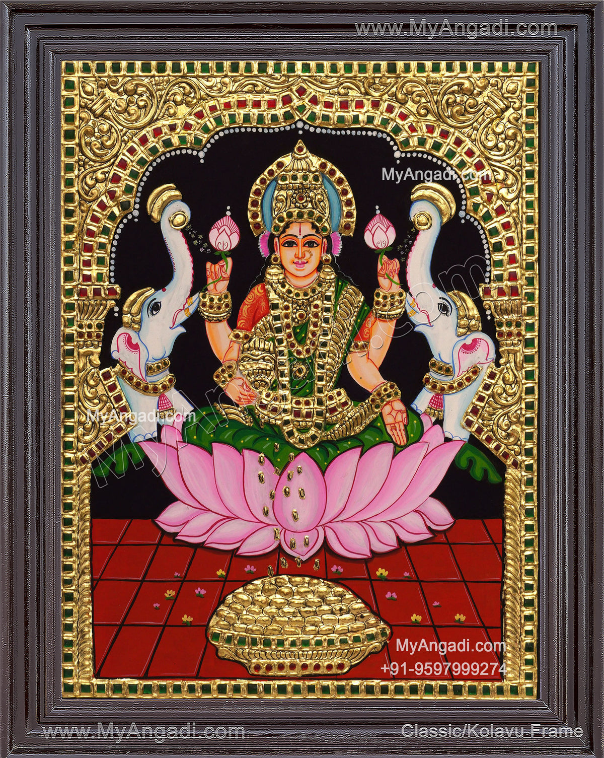 Gajalakshmi Tanjore Painting 