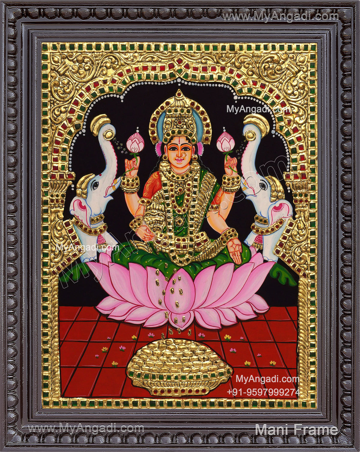 Gajalakshmi Tanjore Painting 