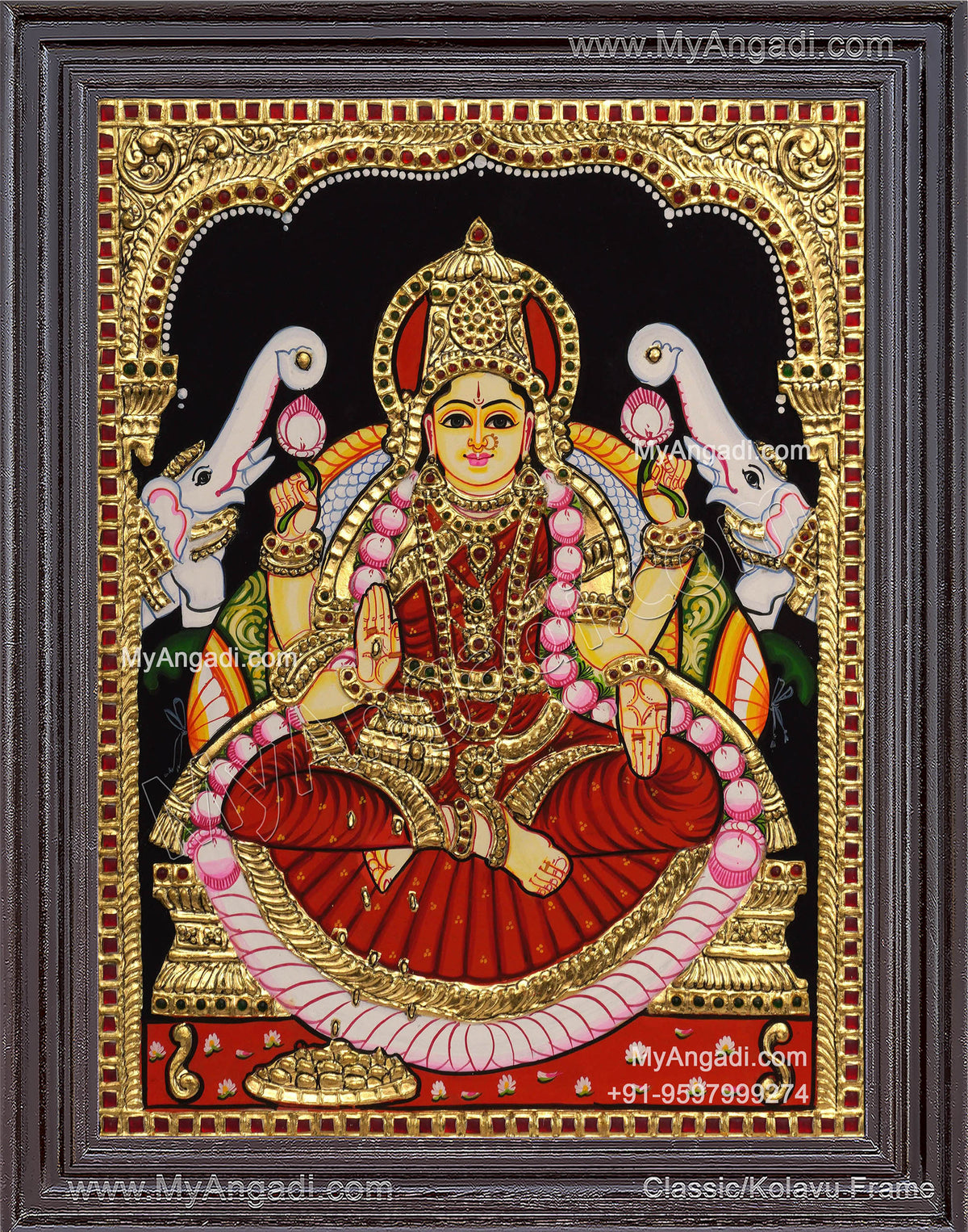 Gajalakshmi Tanjore Painting