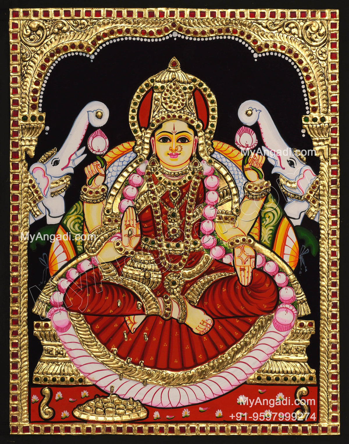 Gajalakshmi Tanjore Painting