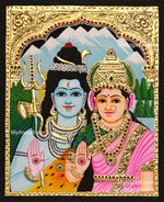 Shivan Parvathi Tanjore Painting