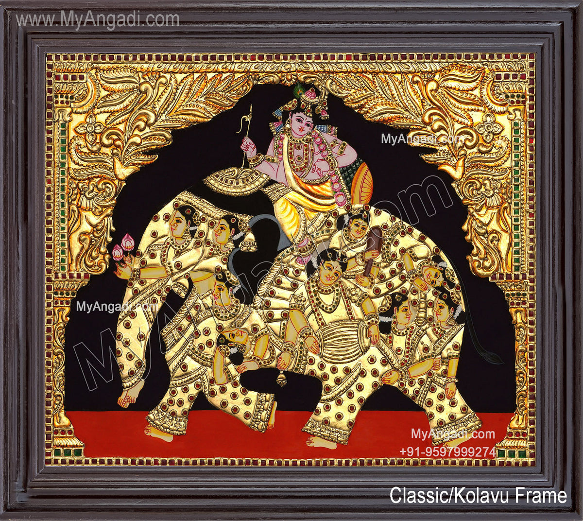 Iyravatham Tanjore Painting, Elephant Tanjore Painting