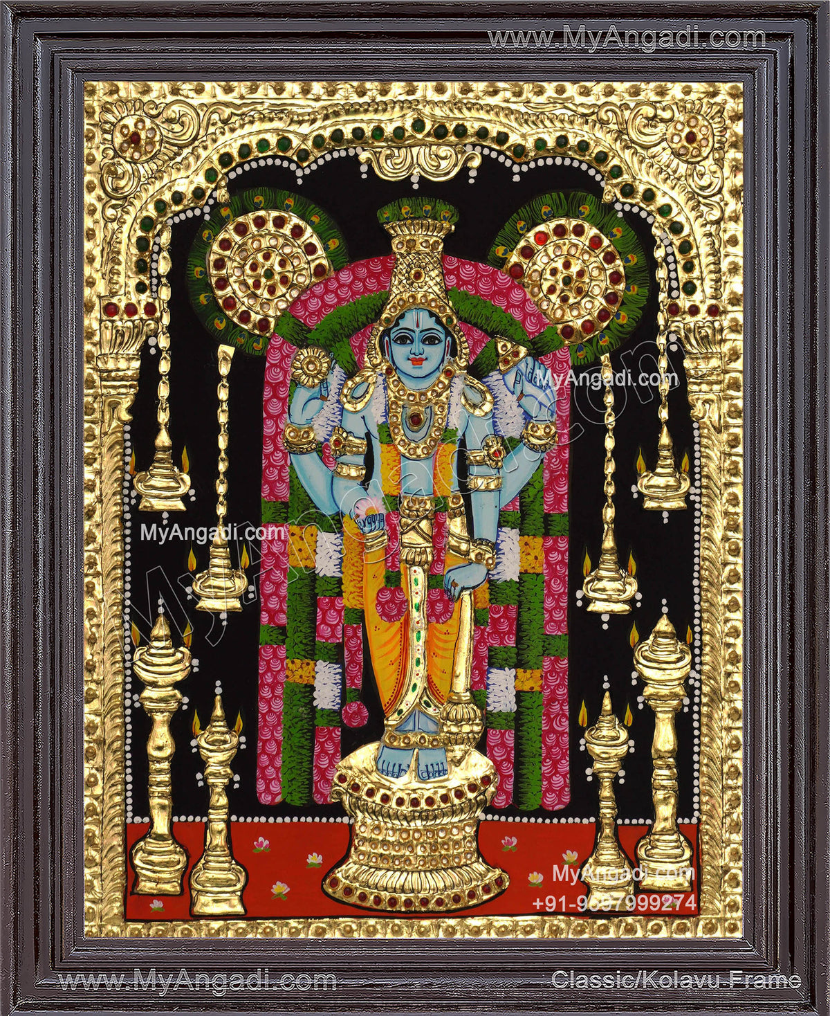Guruvayurappan Tanjore Painting, Guruvayurappan Tanjore Painting