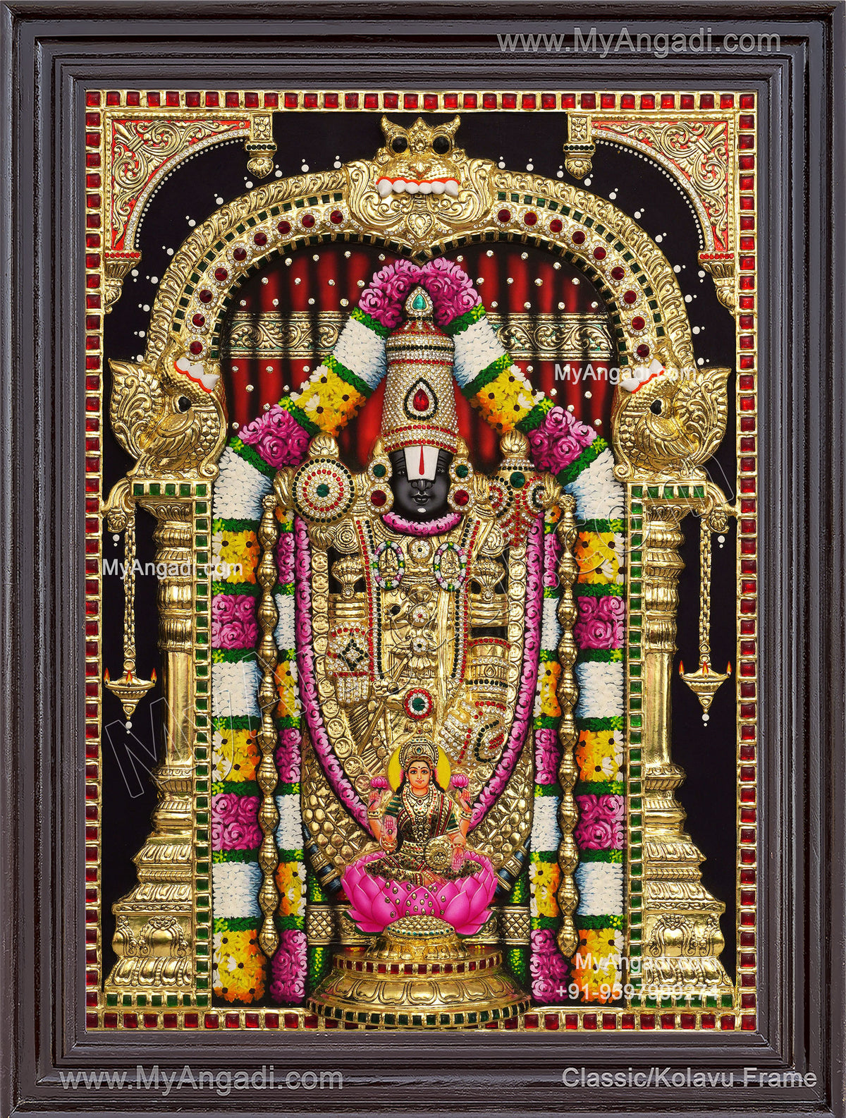 3d Balaji Lakshmi Tanjore Painting