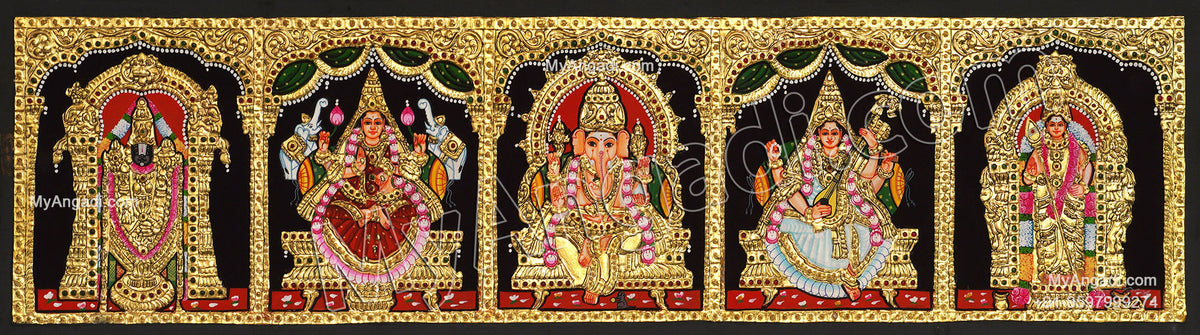 5 PanelTanjore Painting