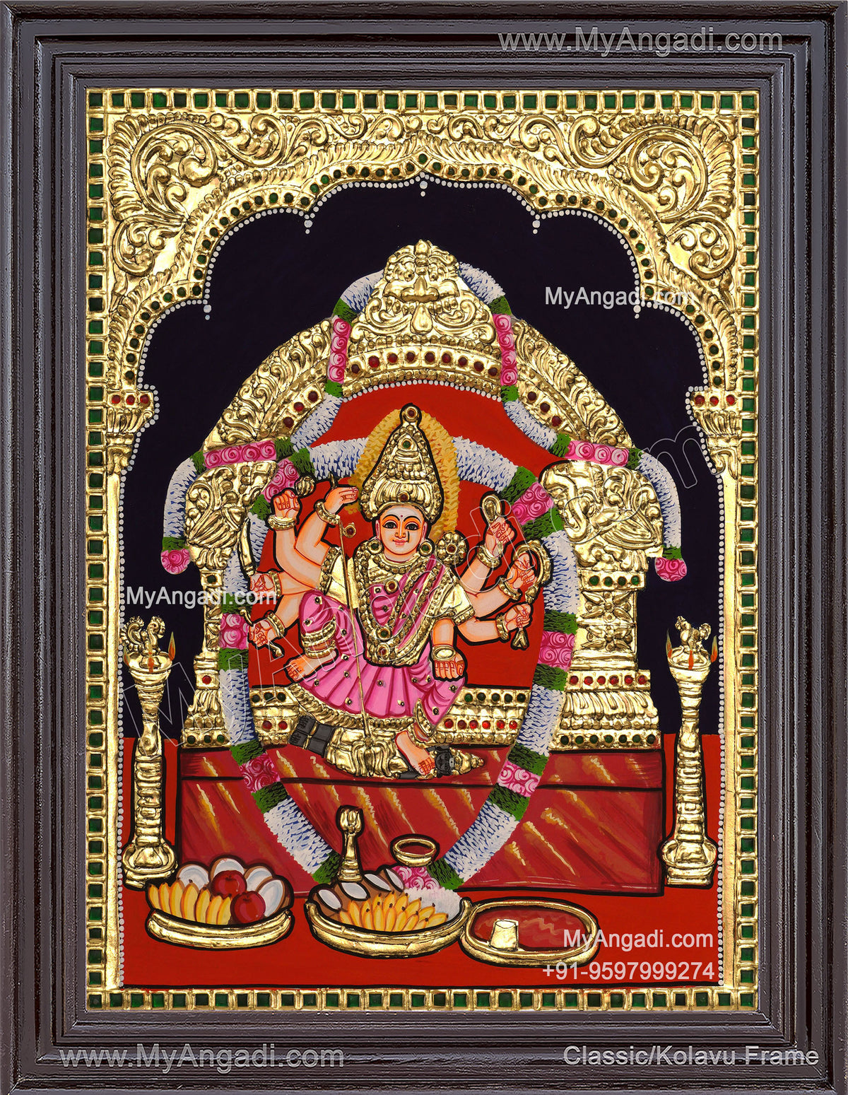 Kariya Kali Amman Tanjore Painting
