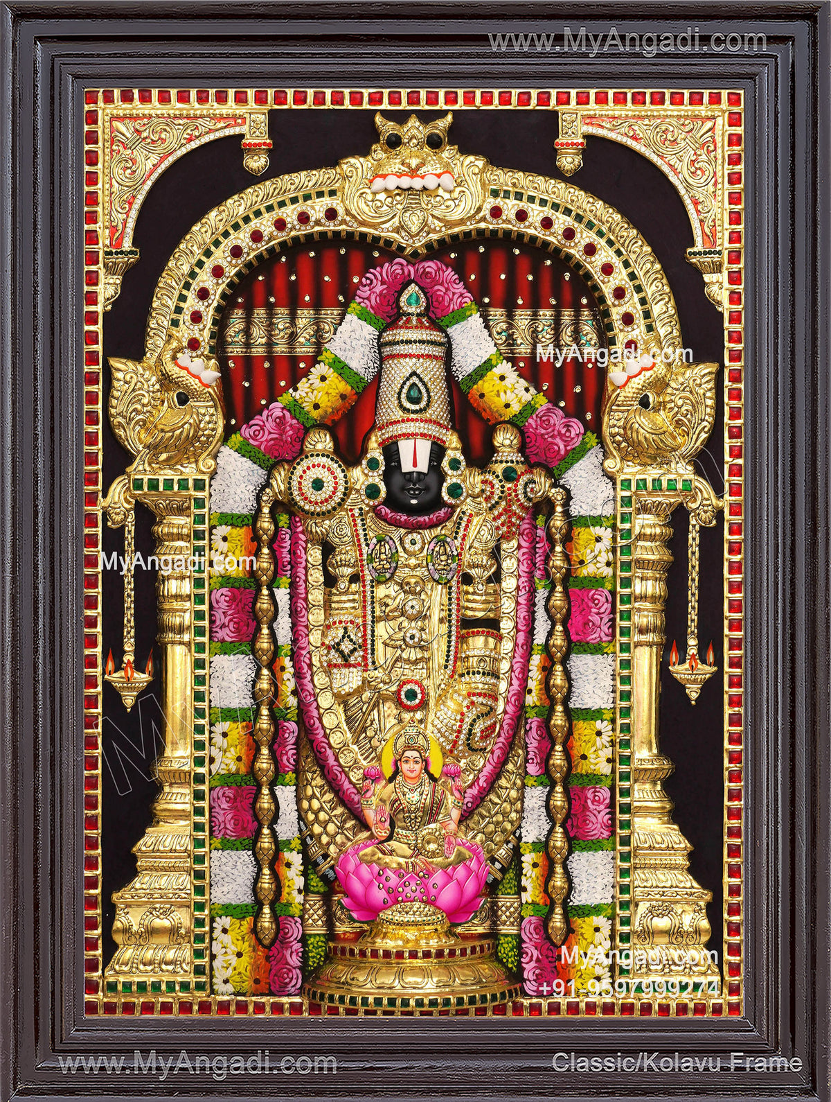 3d Balaji Lakshmi Tanjore Painting