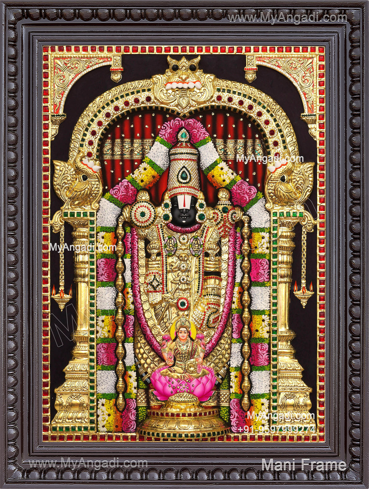 3d Balaji Lakshmi Tanjore Painting