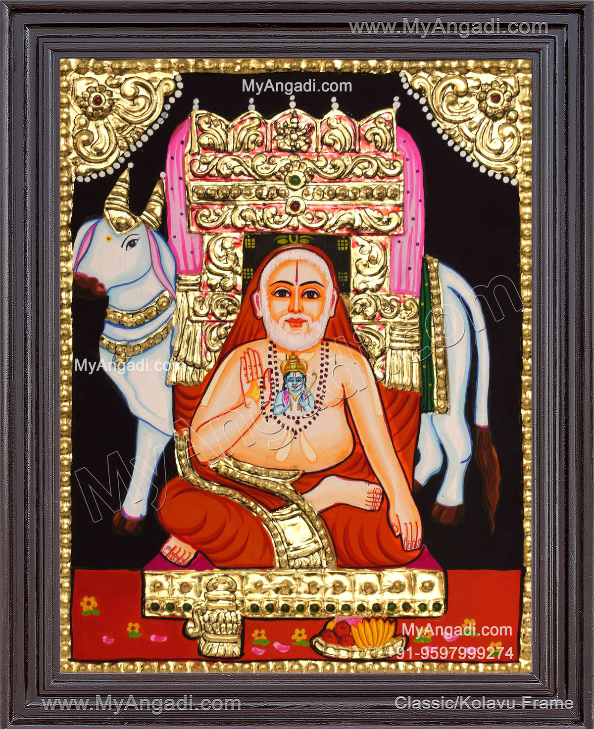 Ragavendra Tanjore Painting, Saint Tanjore Painting