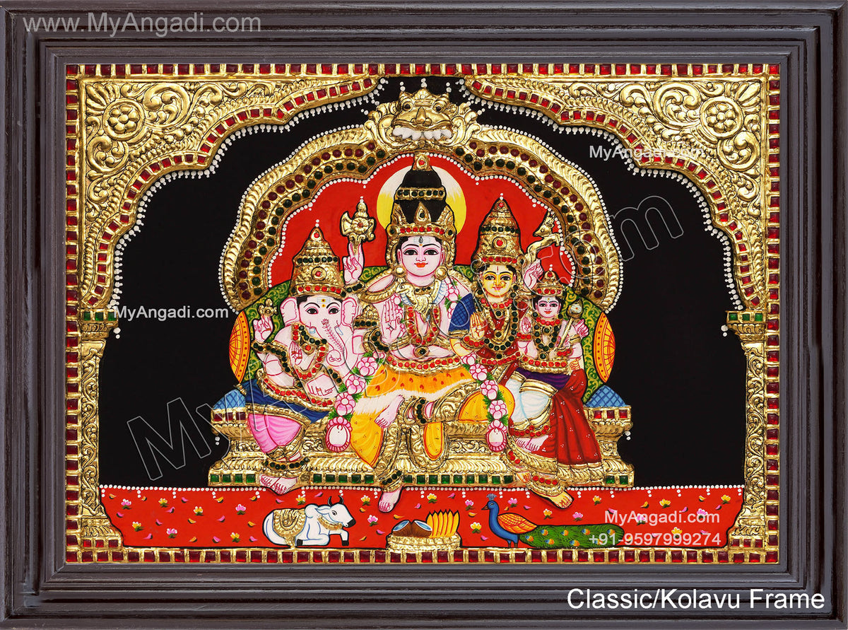 2D Shiva Family Tanjore Painting