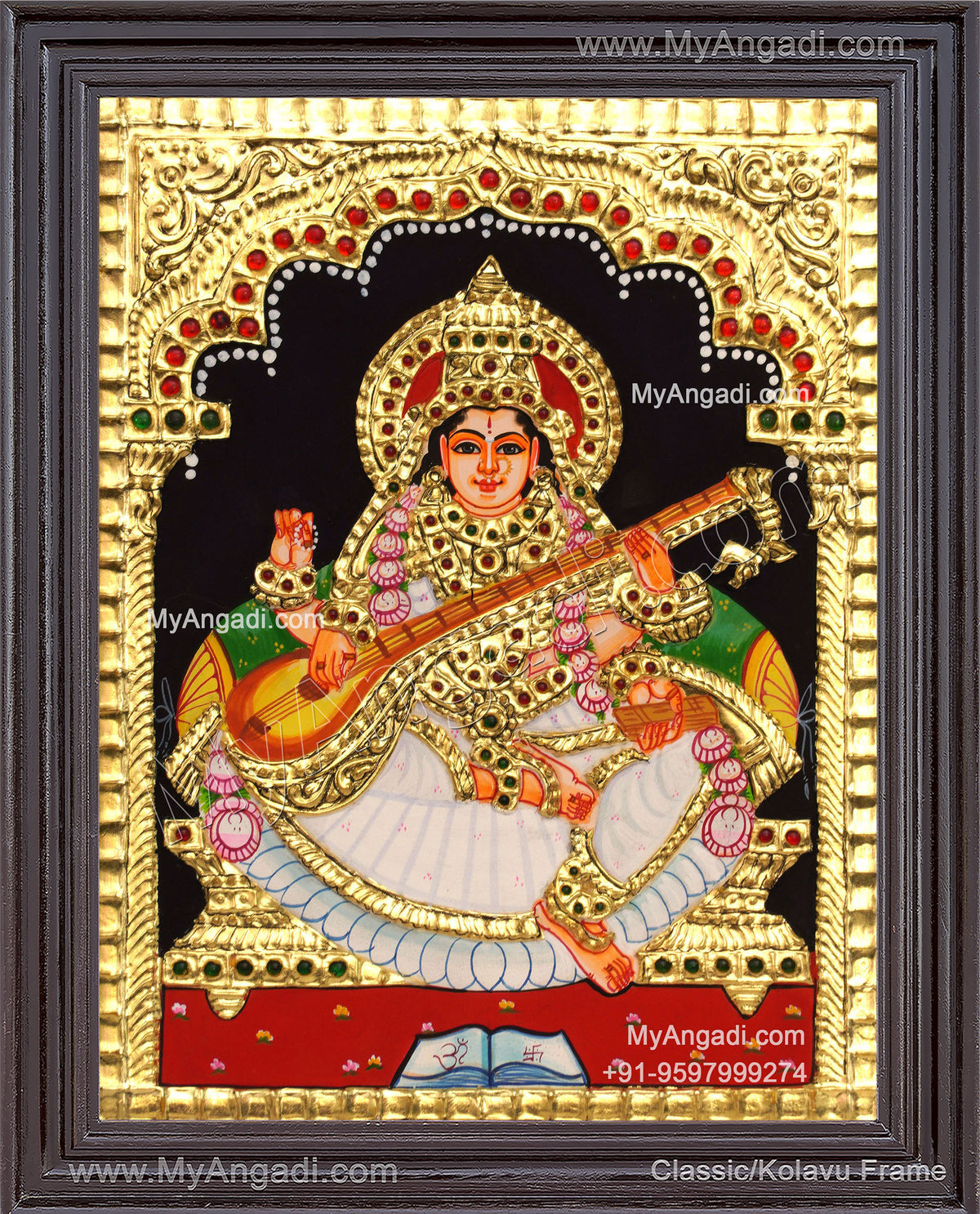 Saraswathi Devi Tanjore Painting