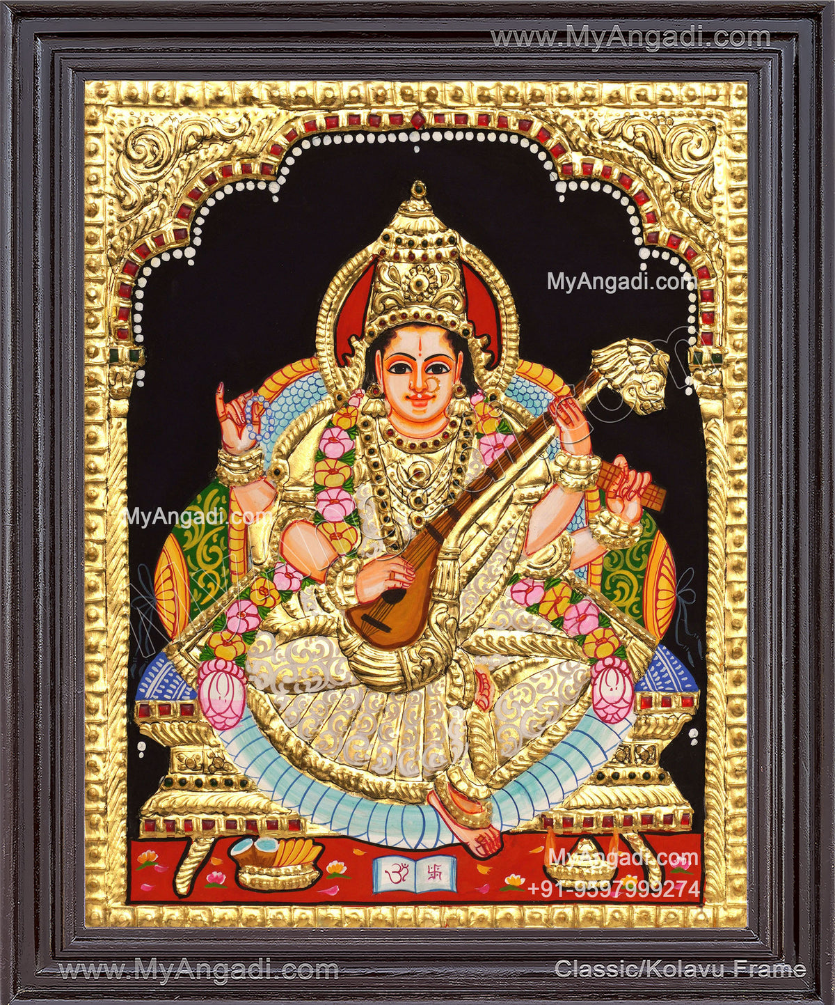 Saraswathi Tanjore Painting