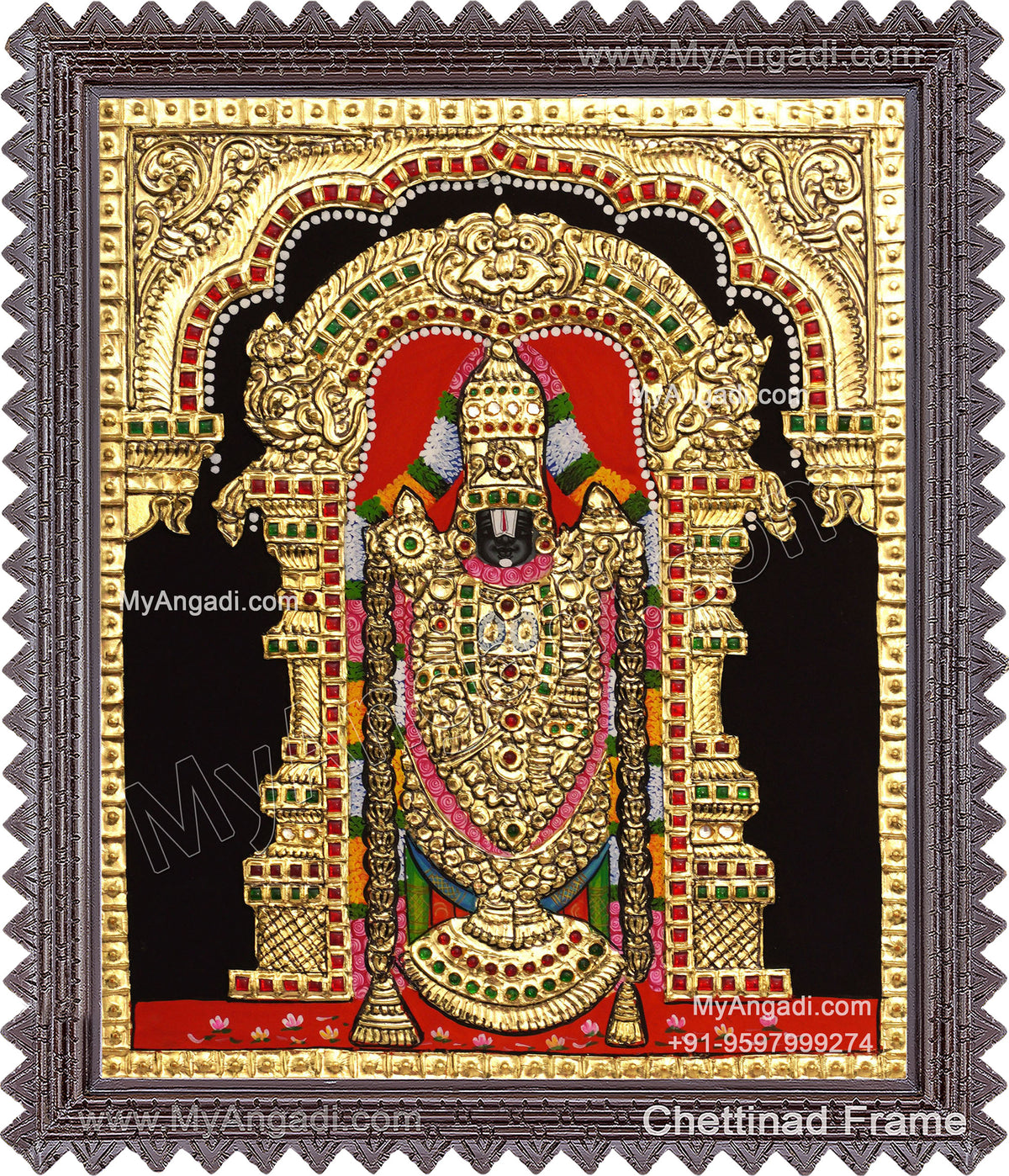 VenkateshwaraSwamy Tanjore Painting