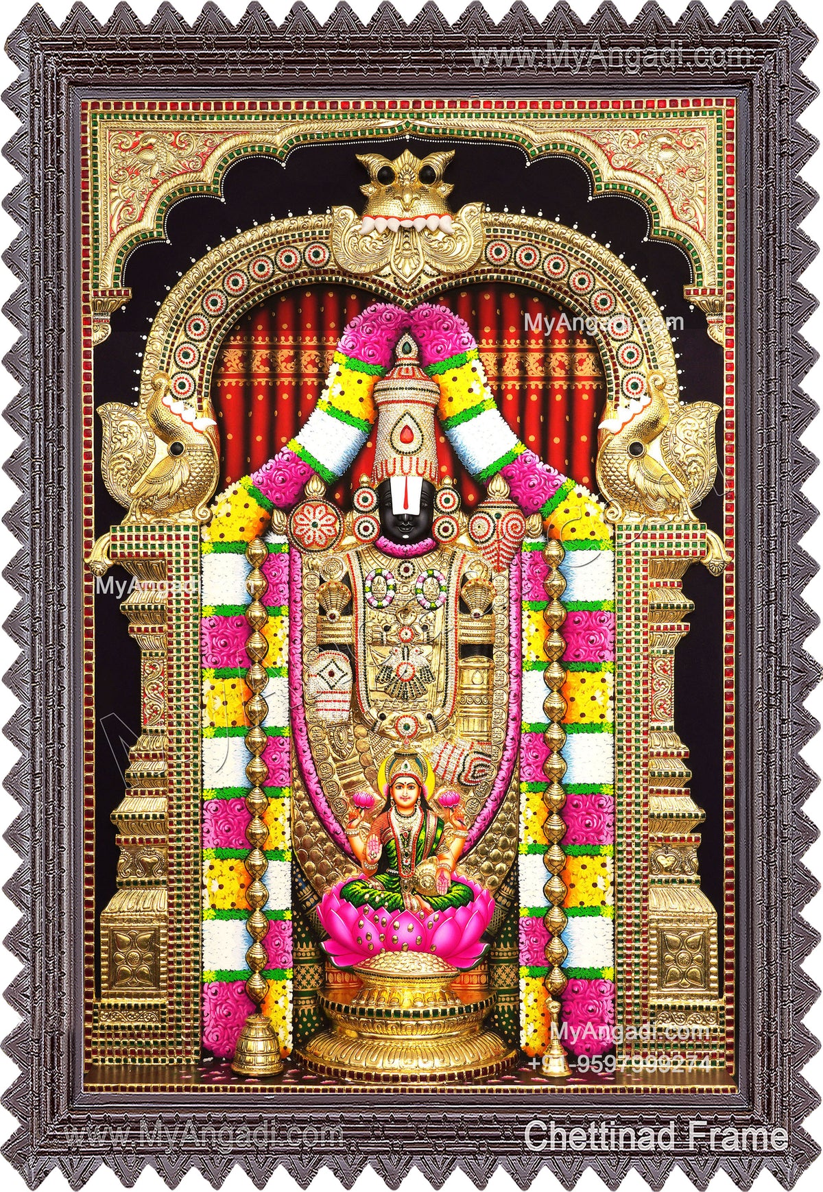 3d Balaji Lakshmi Tanjore Painting