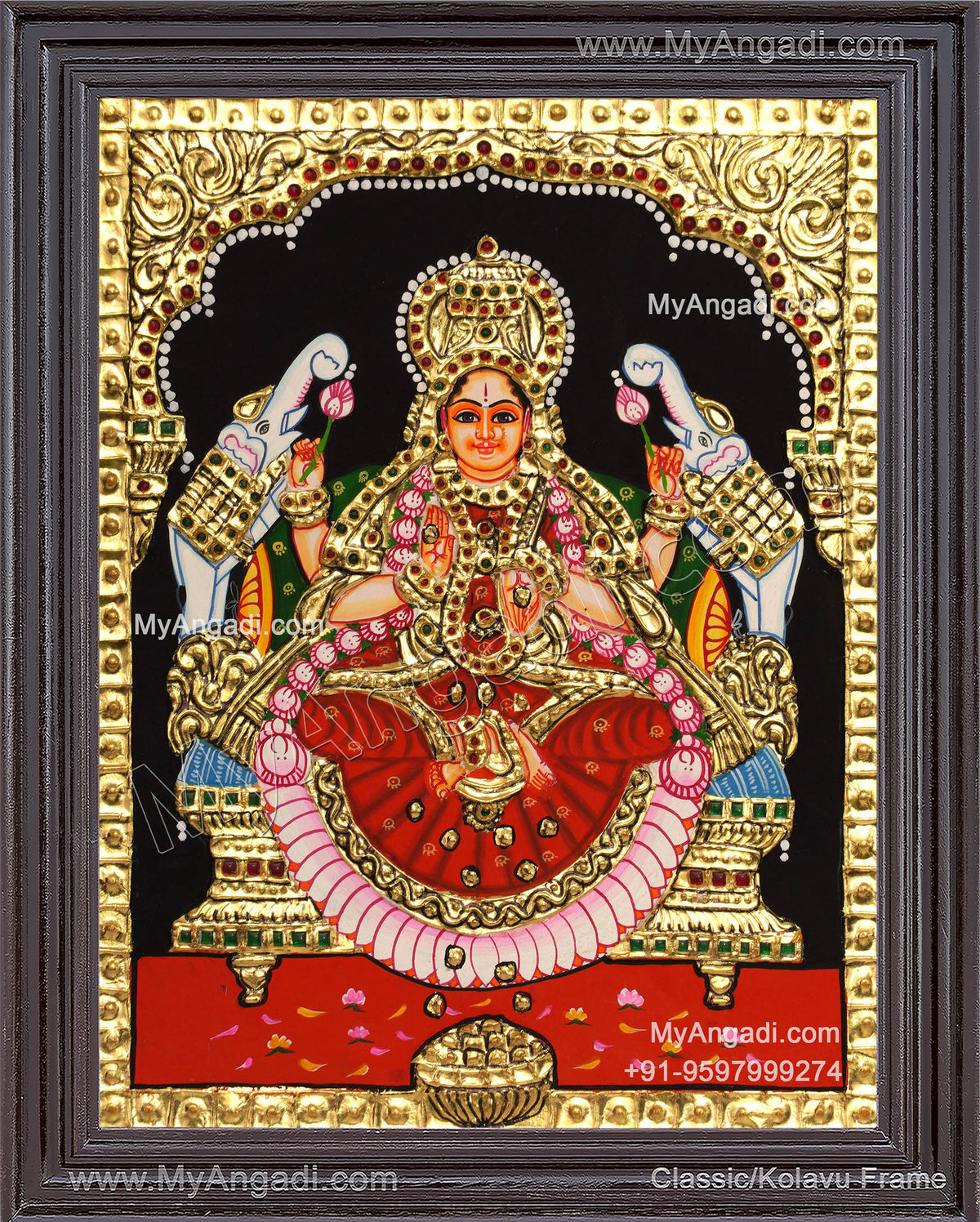 Gajalakshmi Tanjore Painting