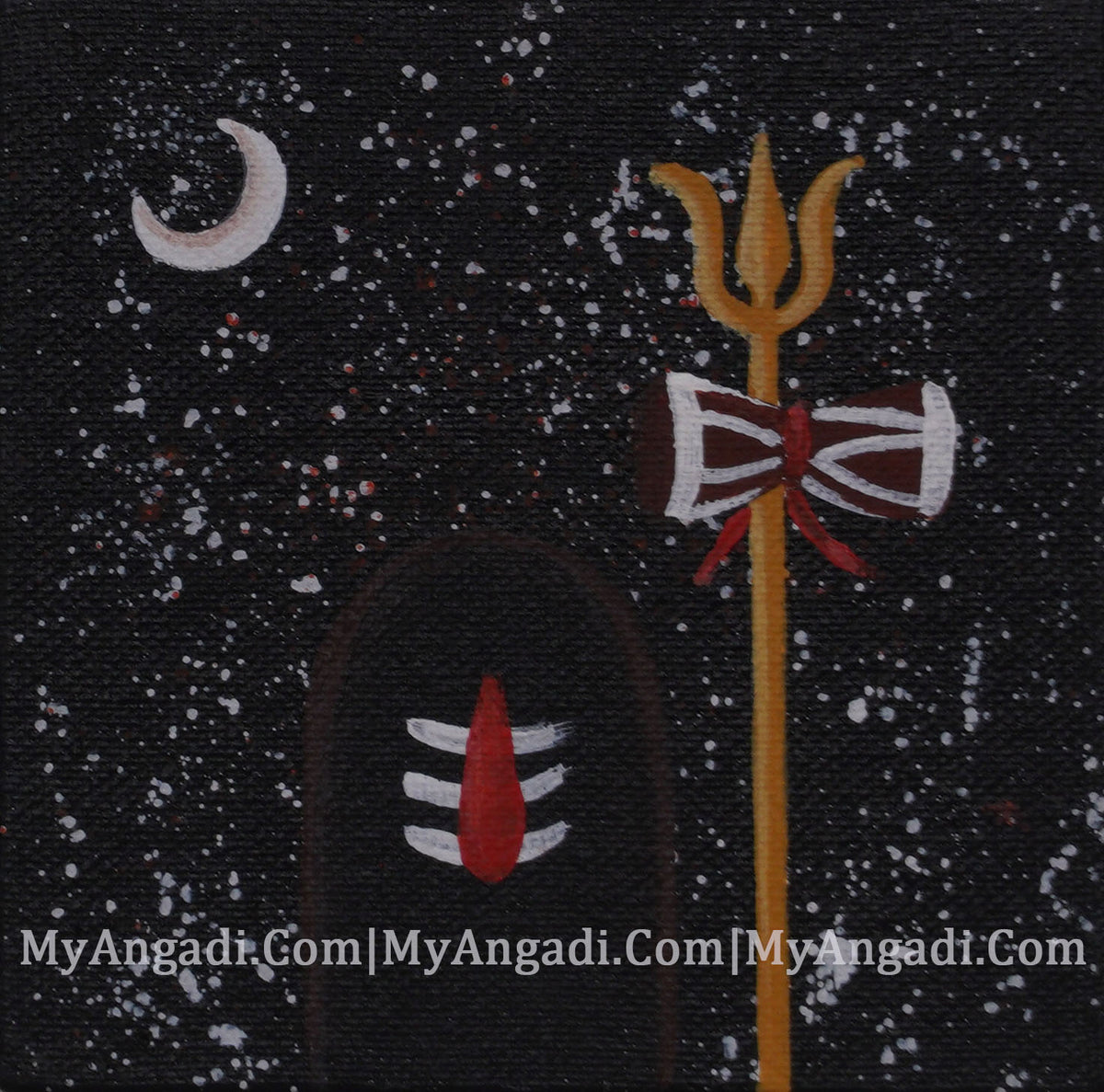 Lord Shiva Lingam Canvas Painting 