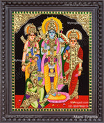 Ram Darbar - Ram with Sita, Hanuman, LakshmananTanjore Painting