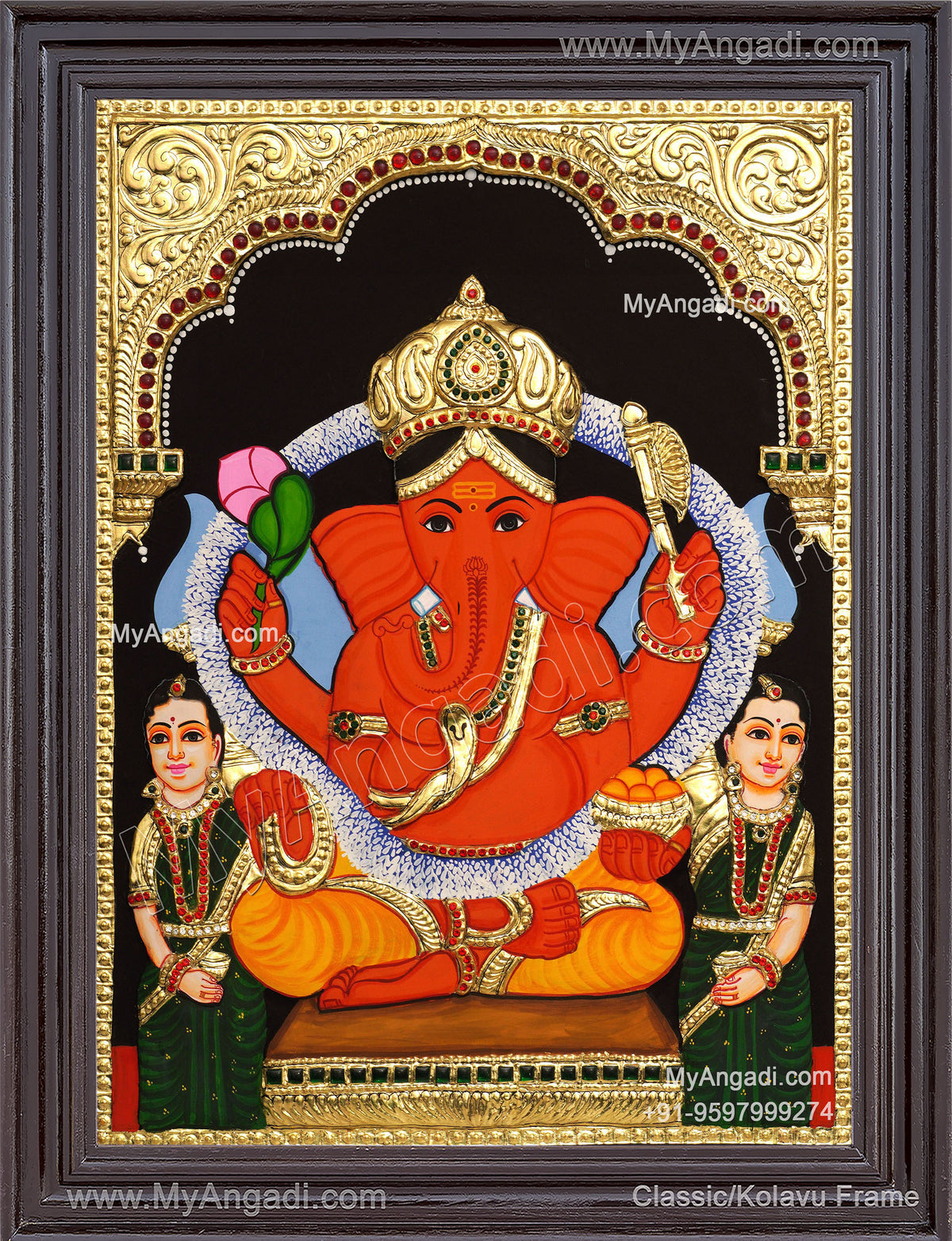 2D Sidhi Ganesha Tanjore Paintings