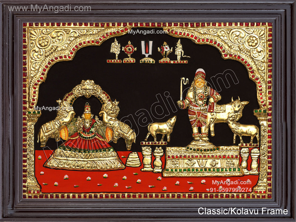 2D Rajagopalachari Sengamalathu Amman Tanjore Painting