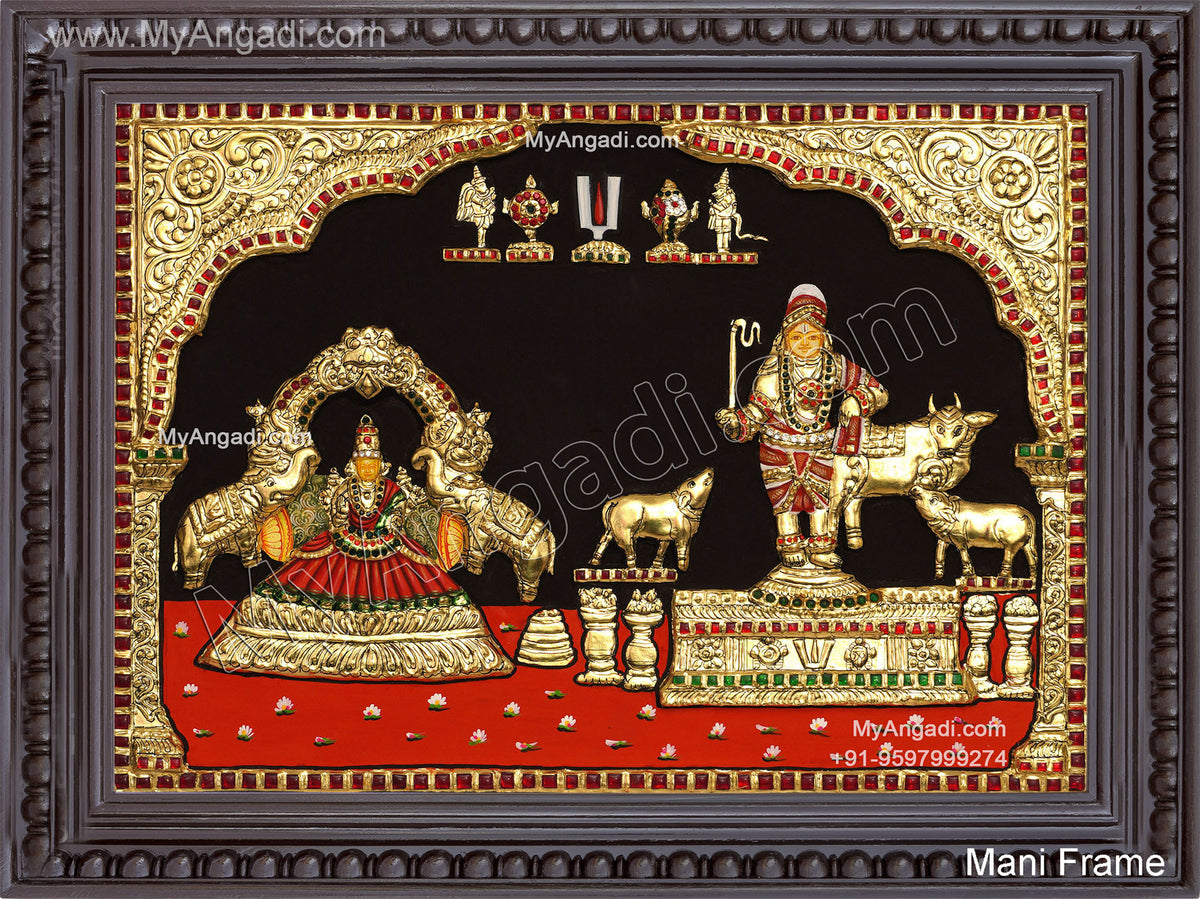 2D Rajagopalachari Sengamalathu Amman Tanjore Painting