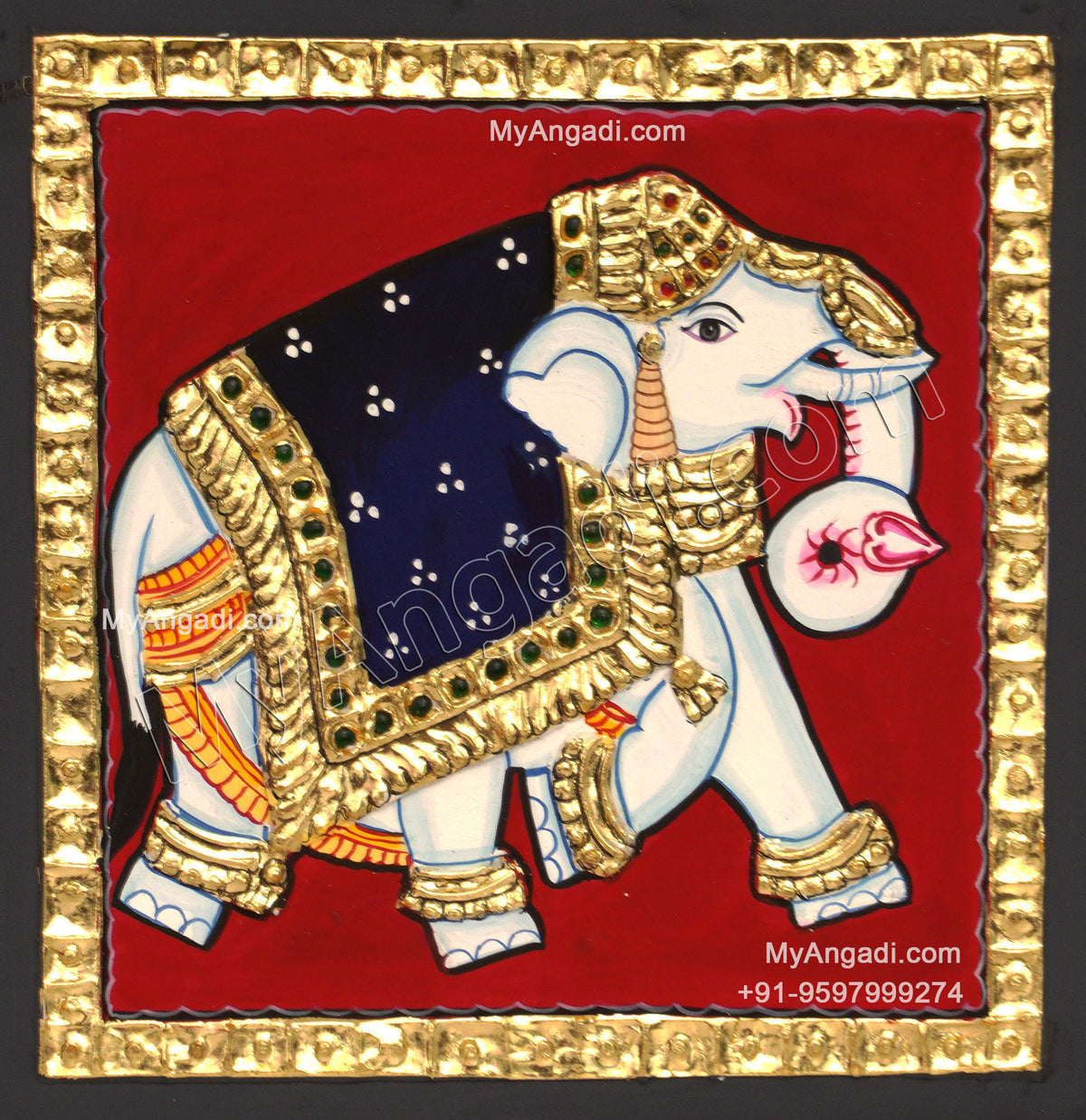 Elephant Tanjore Painting