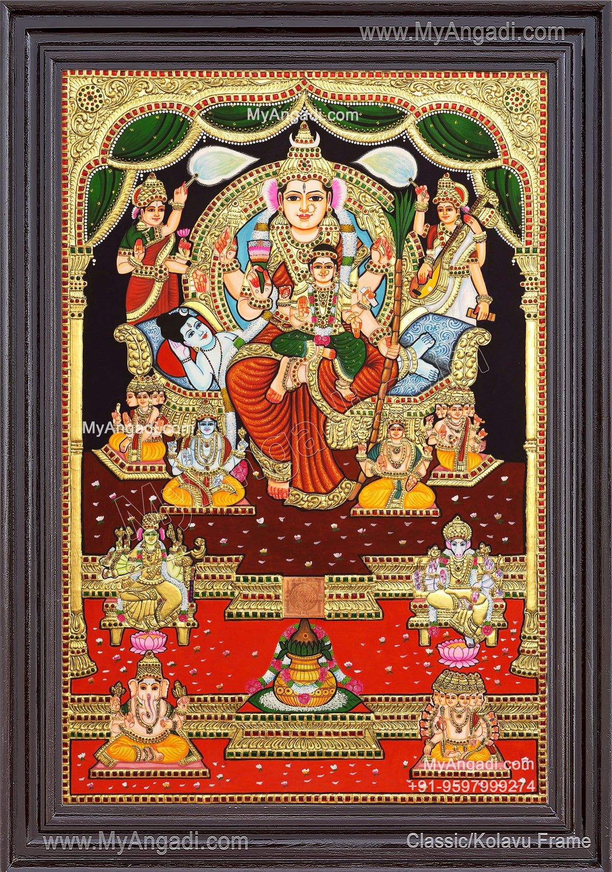 Raja Rajeshwari Tanjore Painting