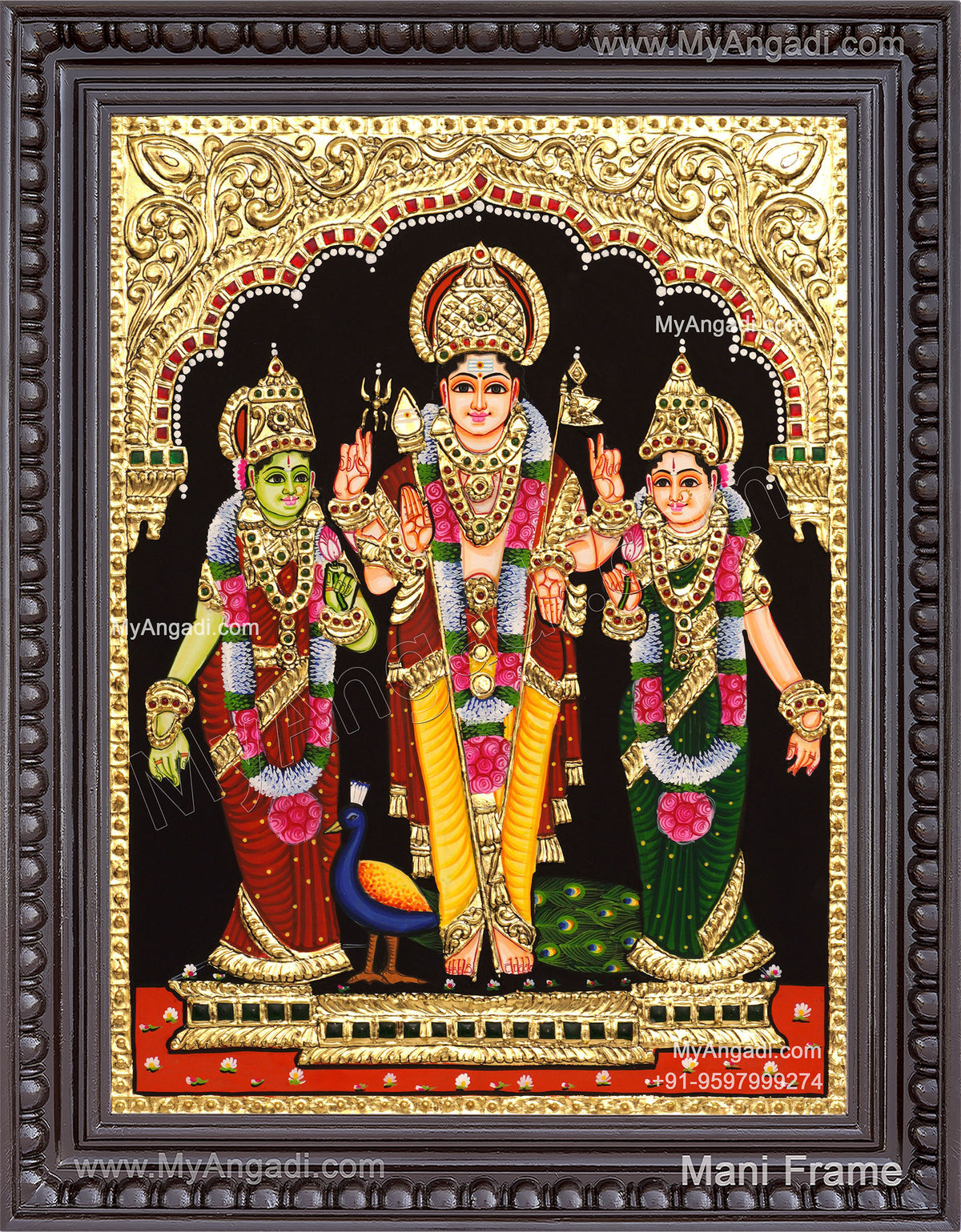 Murugar valli deivanai Tanjore Painting