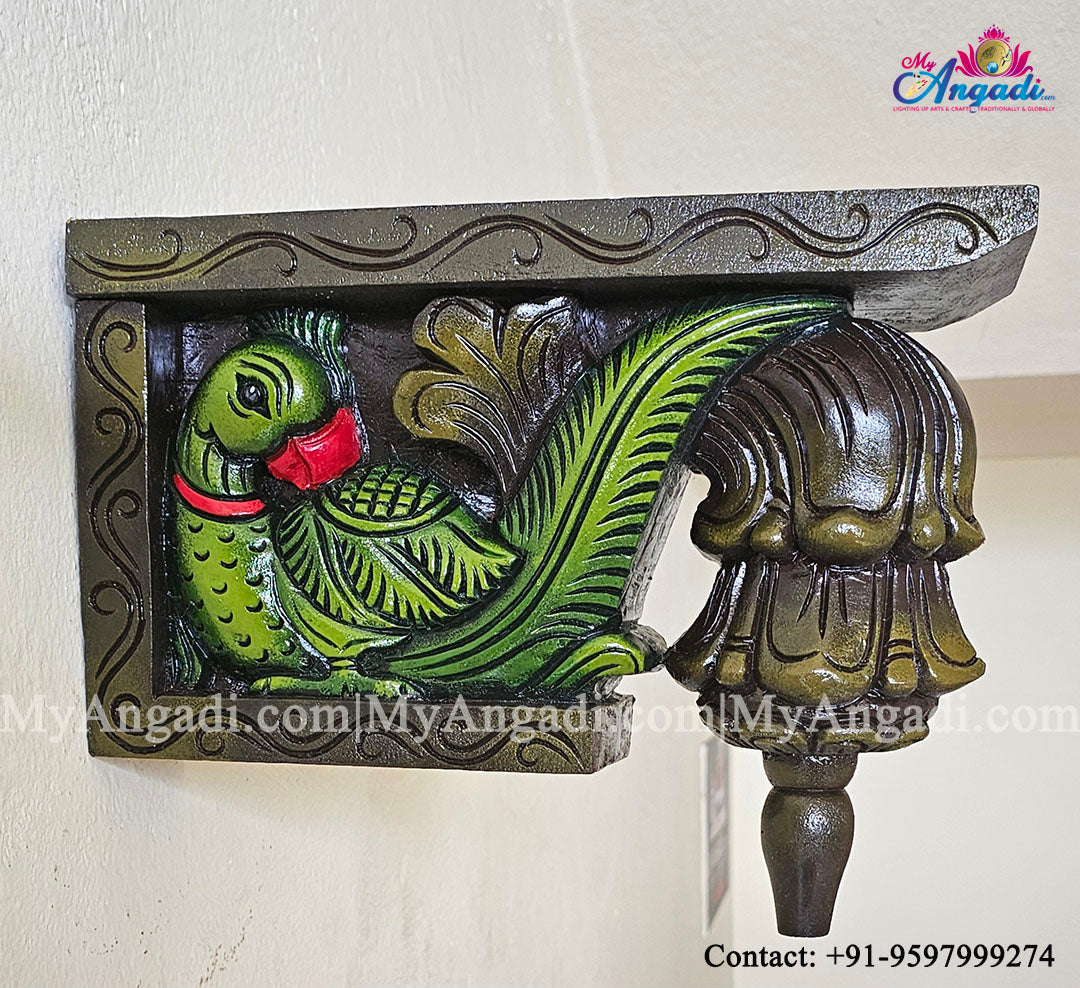 Vagai Wood Parrot Wall Brackets