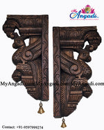Vagai Wood Parrot Wall Brackets