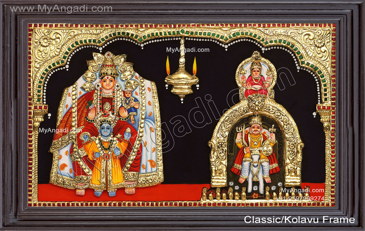  3D Devaki Krishna Lakshmi Ravalnath Tanjore Painting