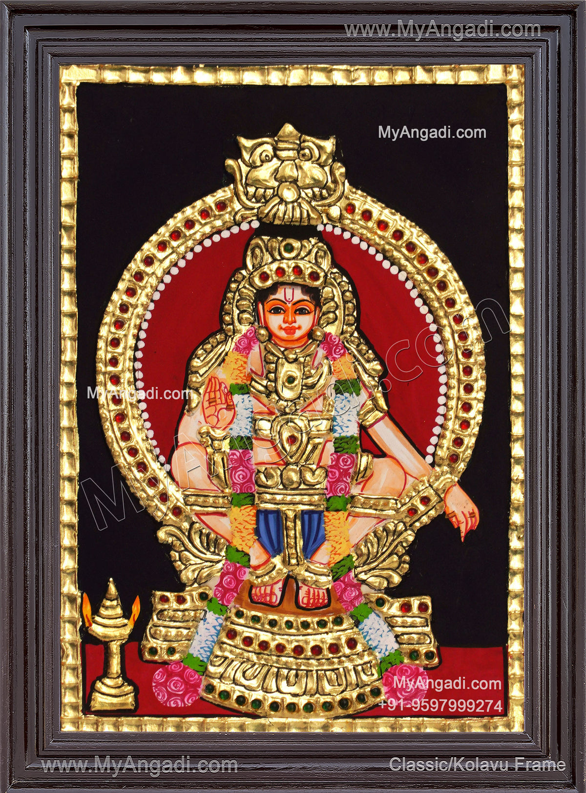 Iyyappa Swamy Tanjore Painting