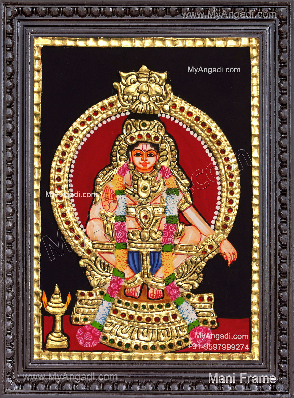 Iyyappa Swamy Tanjore Painting