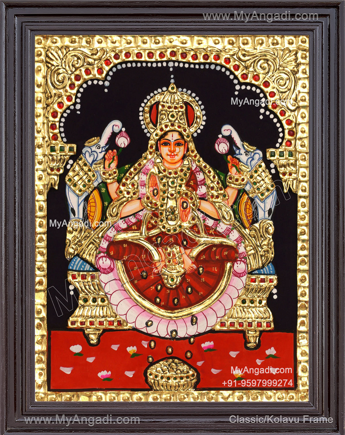 Gajalakshmi Tanjore Painting