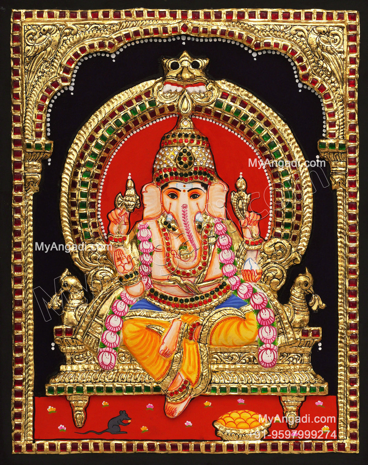 Vinayagar 3D Tanjore Painting