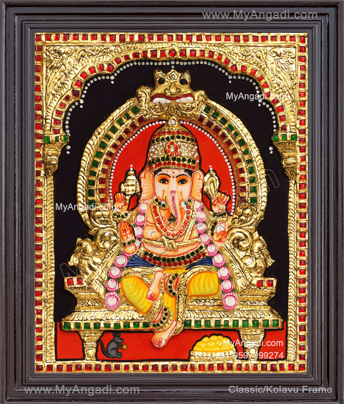 3D Ganesha Tanjore Painting