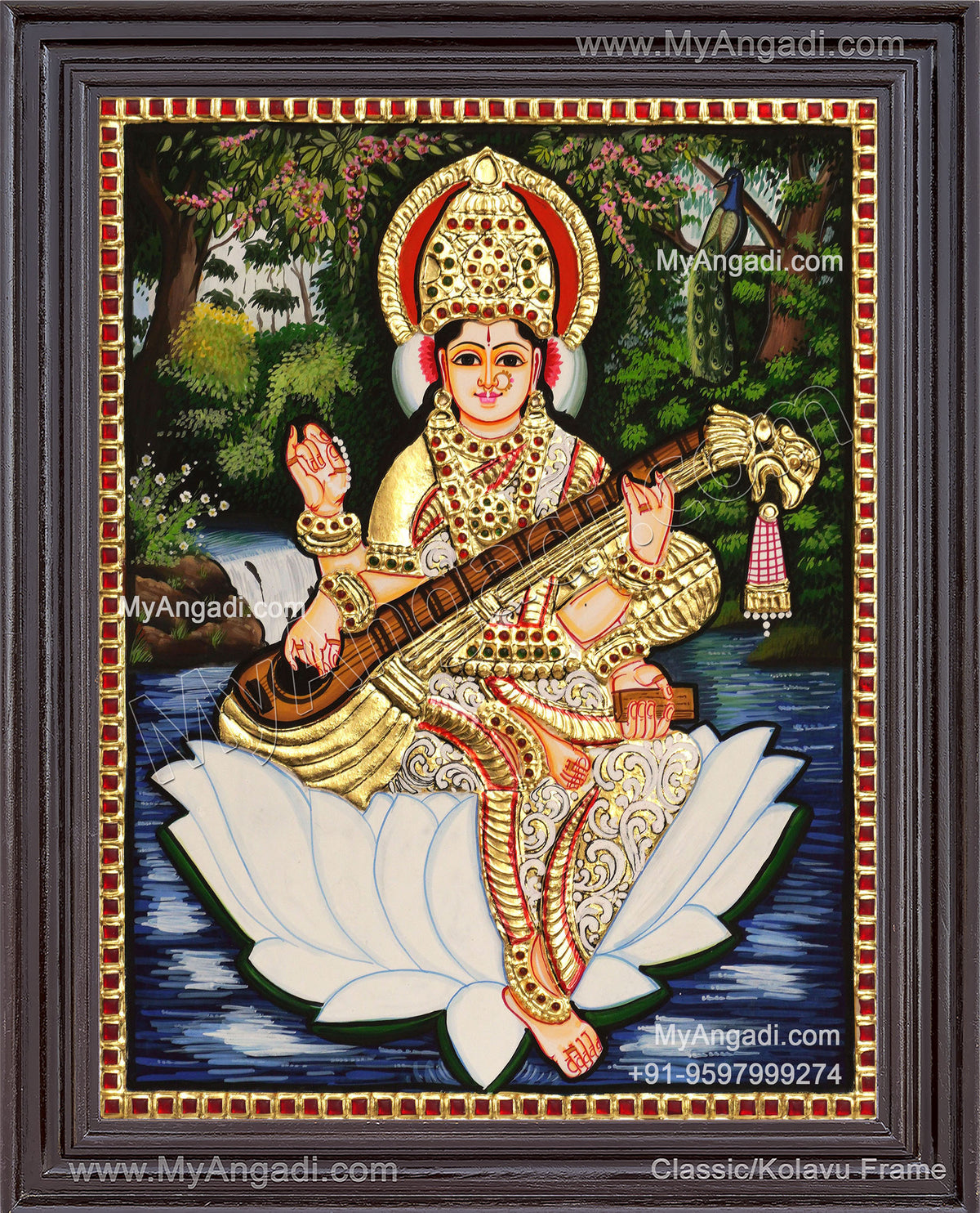 Saraswathi Tanjore Painting