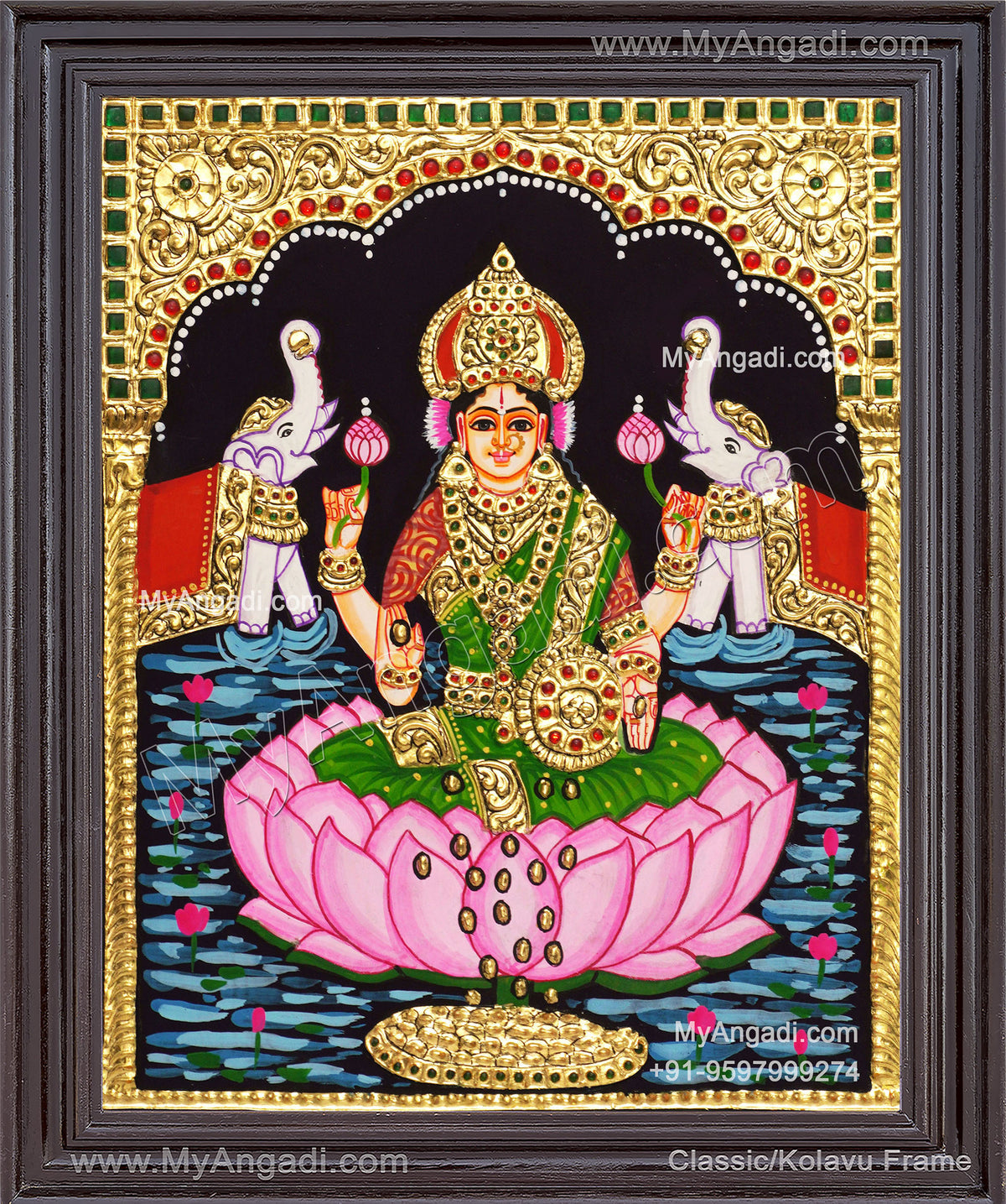 Gajalakshmi Tanjore Painting