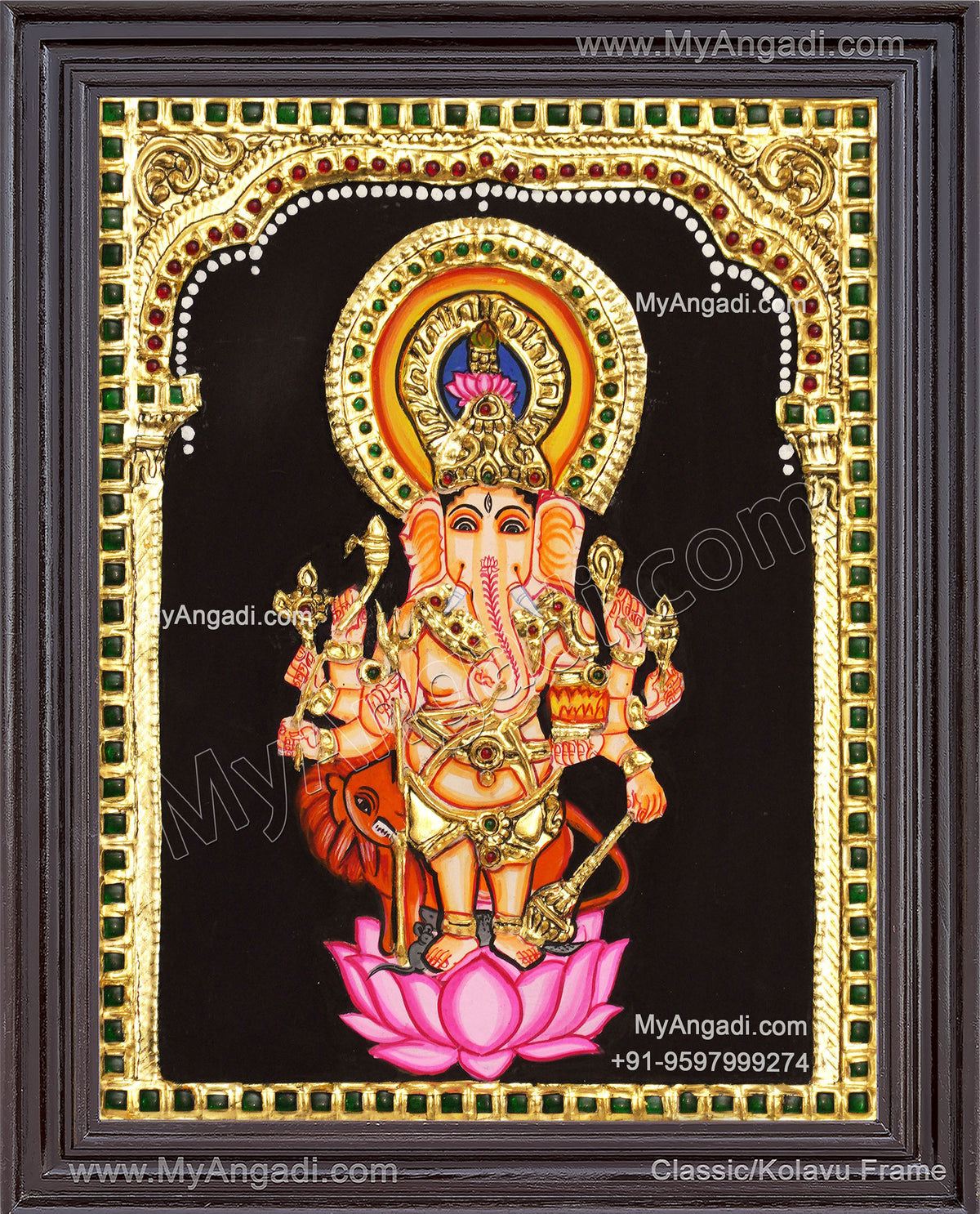 Kan Drishti Ganapathi Tanjore Painting