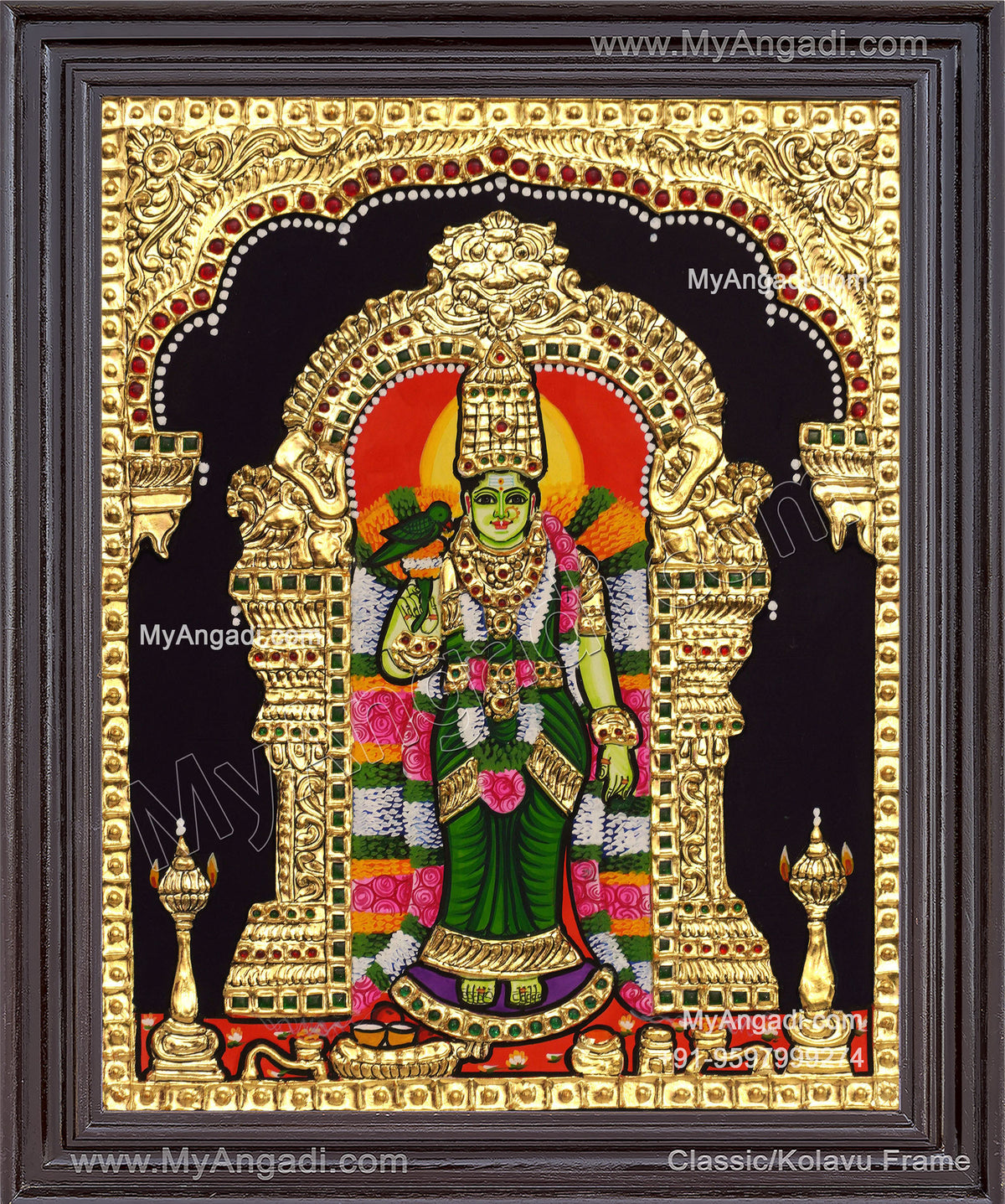 Meenakshi Amman Tanjore Painting