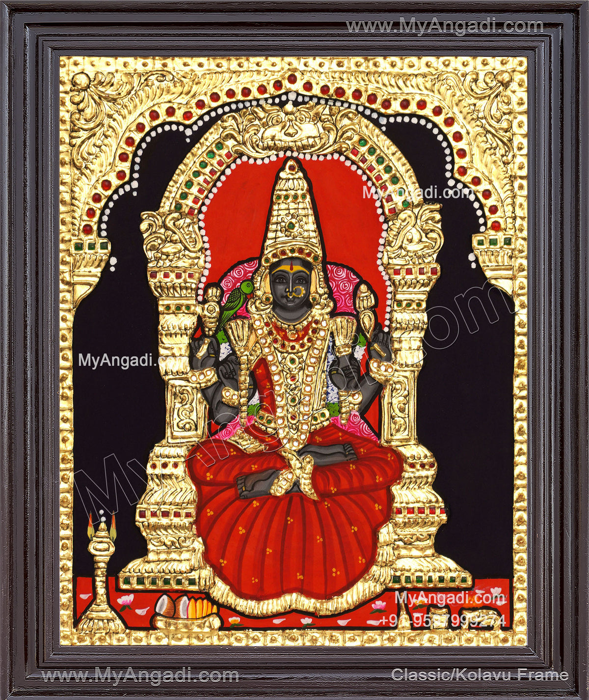 Kamatchi Amman Tanjore Painting
