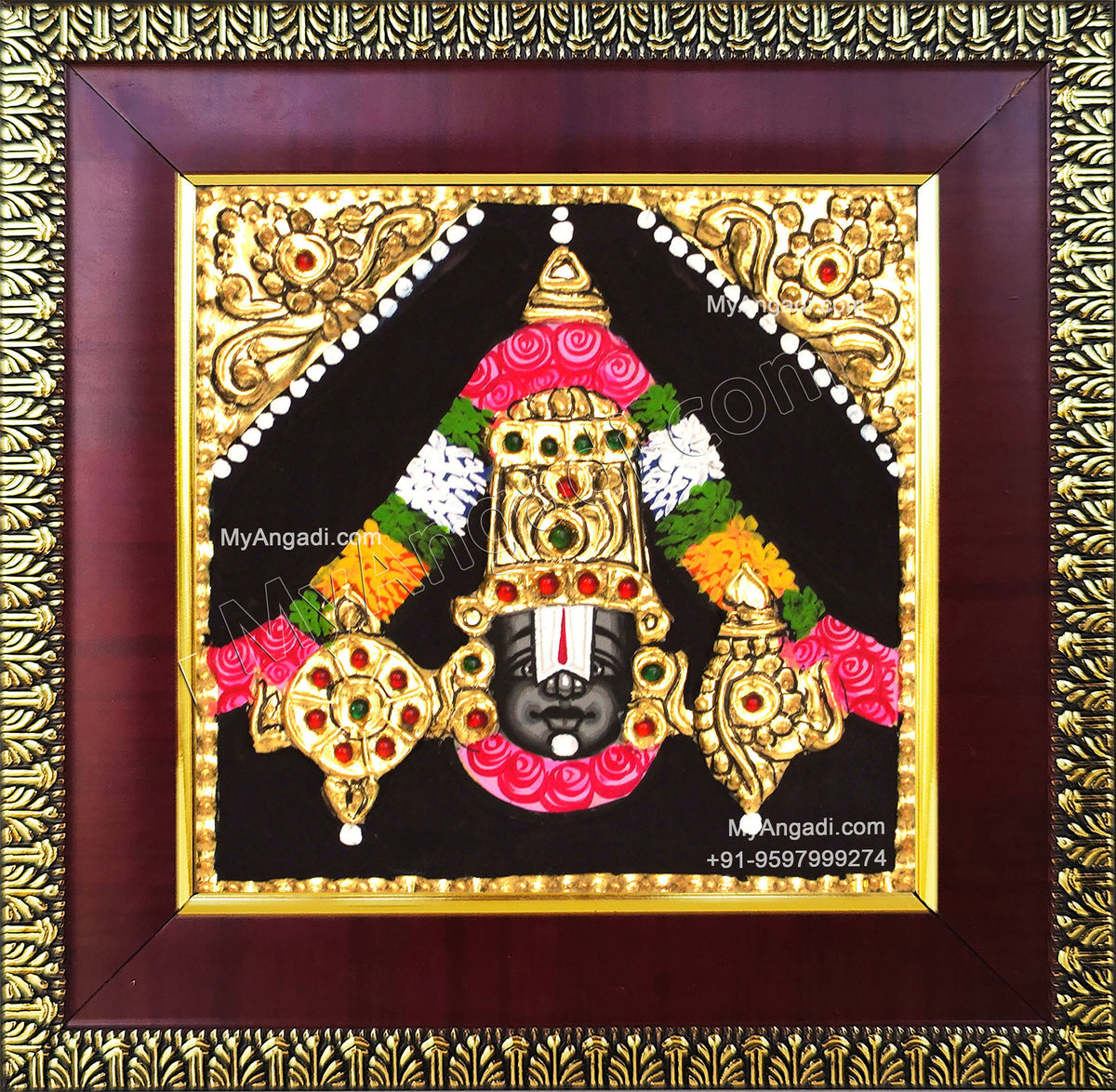 Balaji Face Tanjore Painting