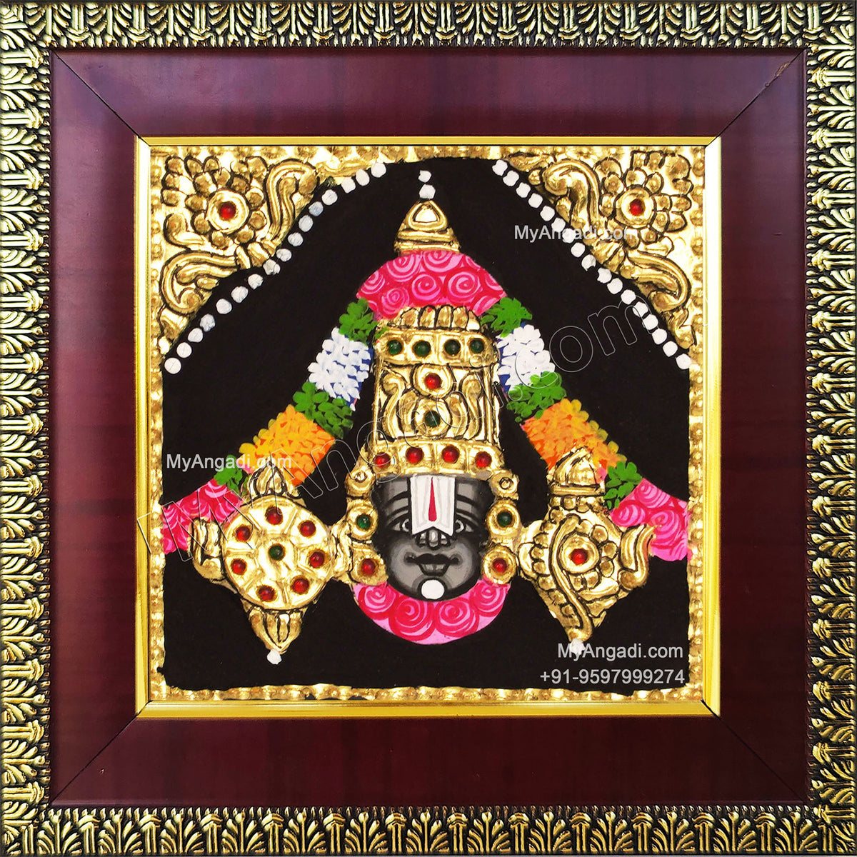 Balaji Face Tanjore Painting