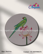 Pichwai Lotus Parrot Canvas Painting 