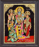 Ram Darbar - Ram with Sita, Hanuman, LakshmananTanjore Painting