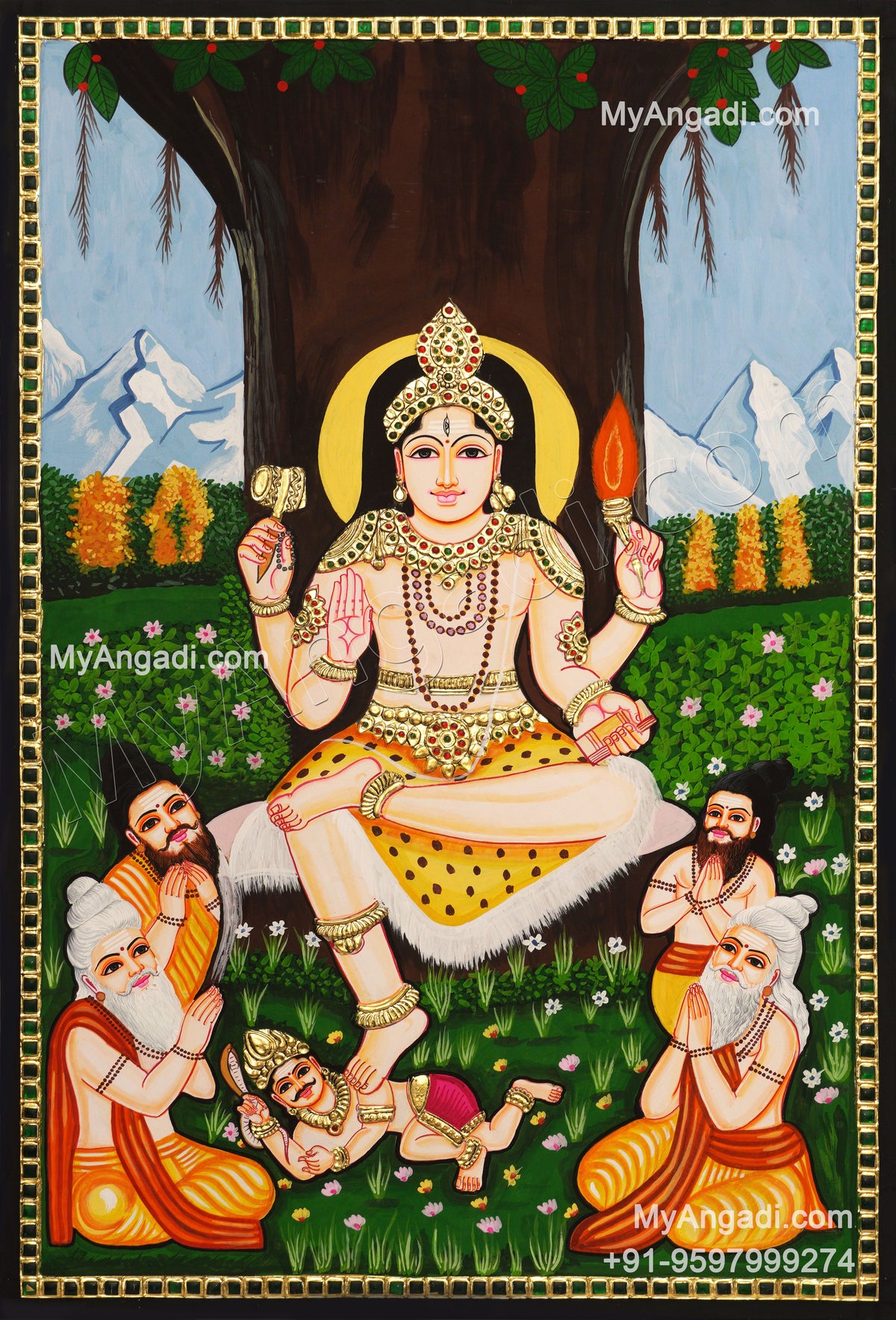 Dakshinamurthi Tanjore Painting