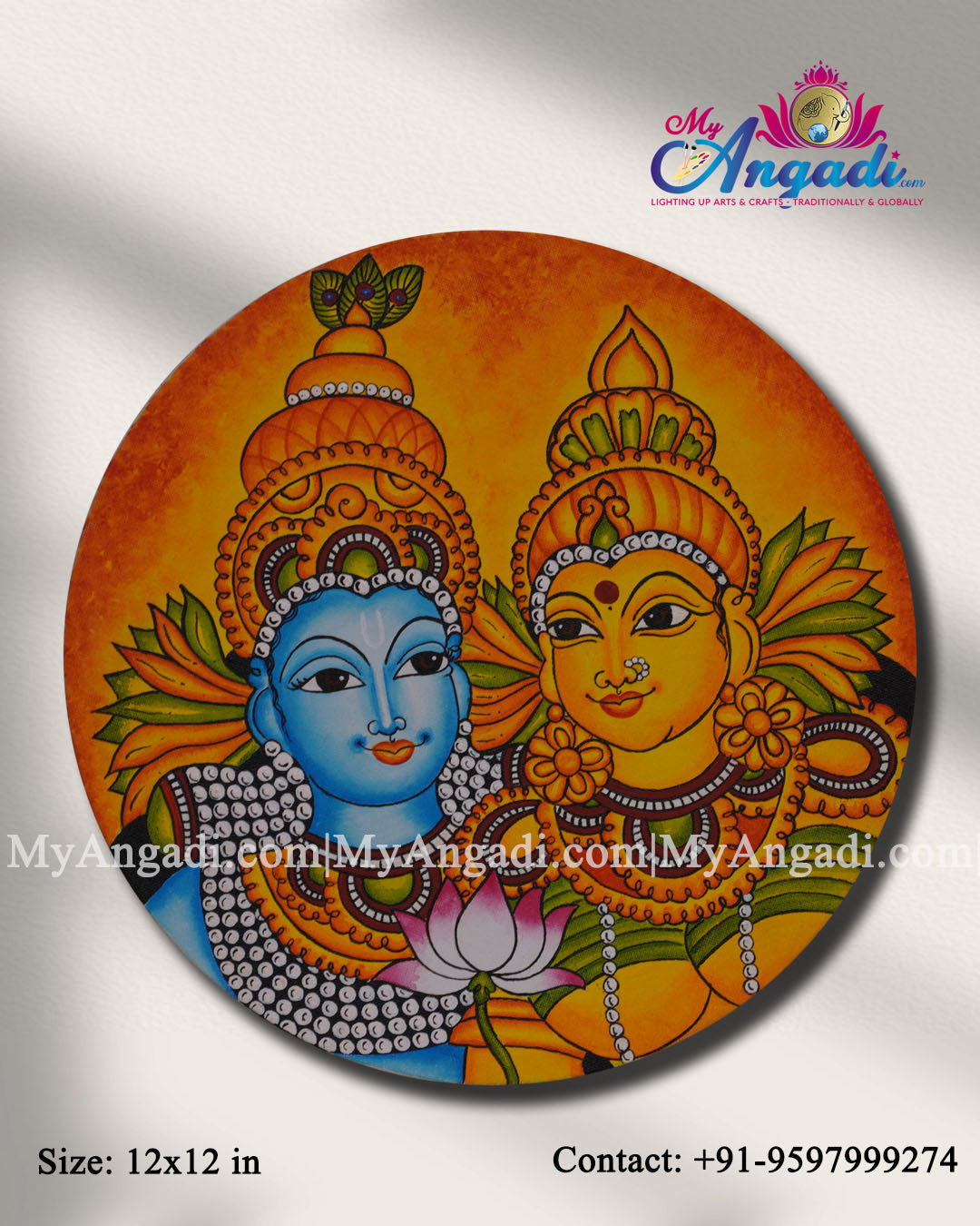 Perumal Lakshmi Round Mural Painting